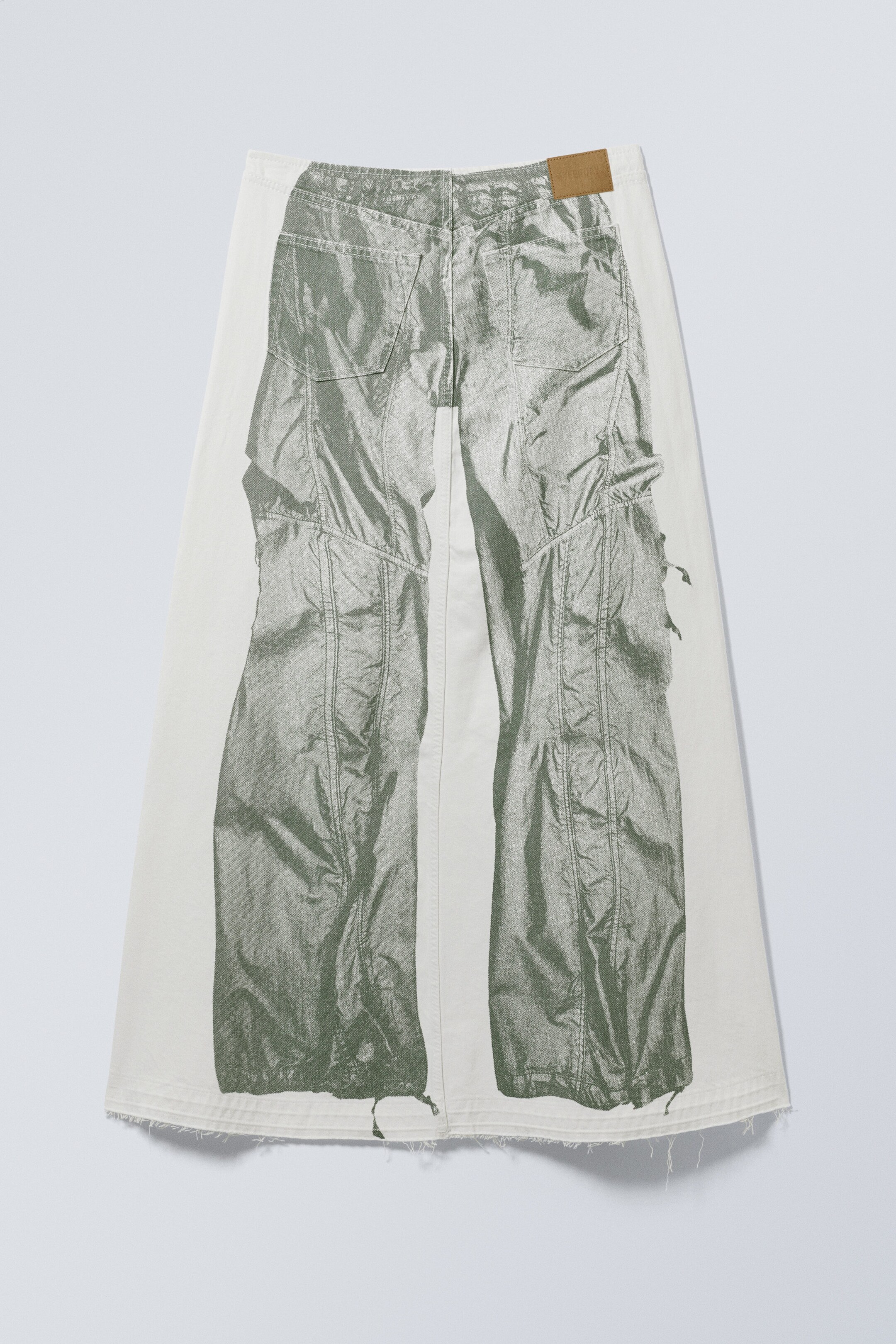 White Trompe L'oeil - Anaheim Denim Long Print Skirt - 1