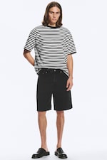Tonet svart - Galaxy mid waist løse denimshorts - 0