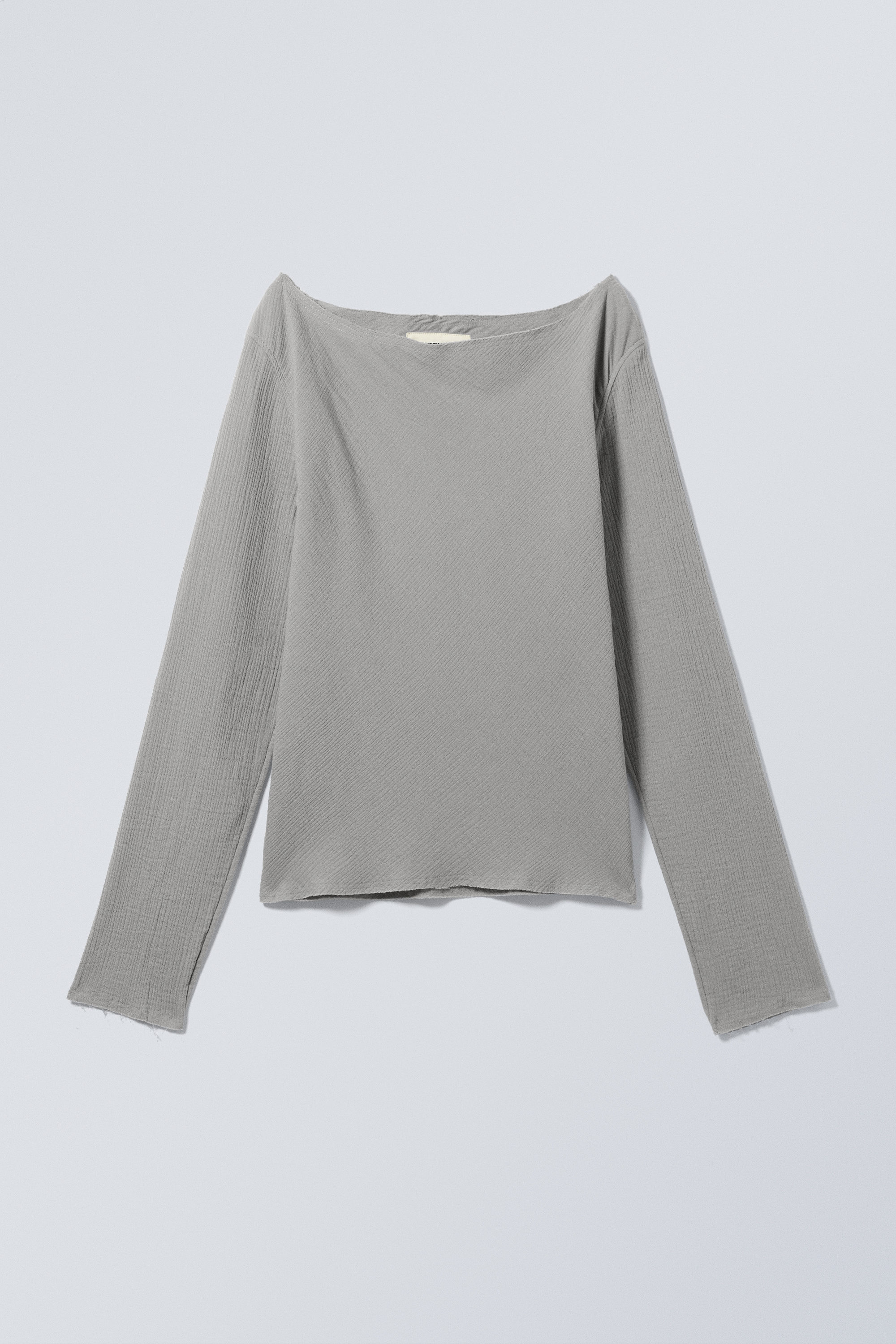 annie long-sleeved boat-neck top - Grey | Weekday WW