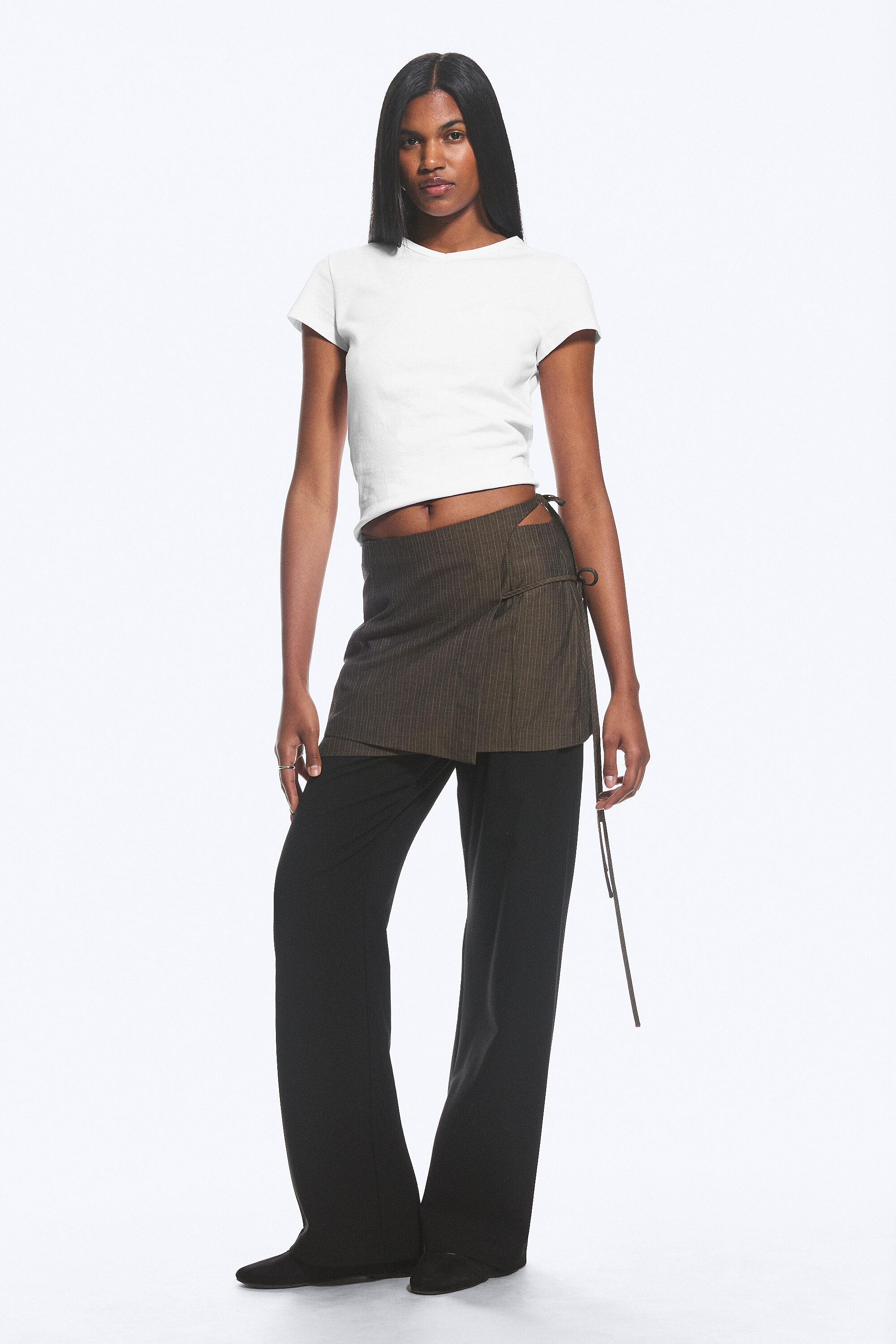 strappy mini wrap skirt - Dark Mole | Weekday EU