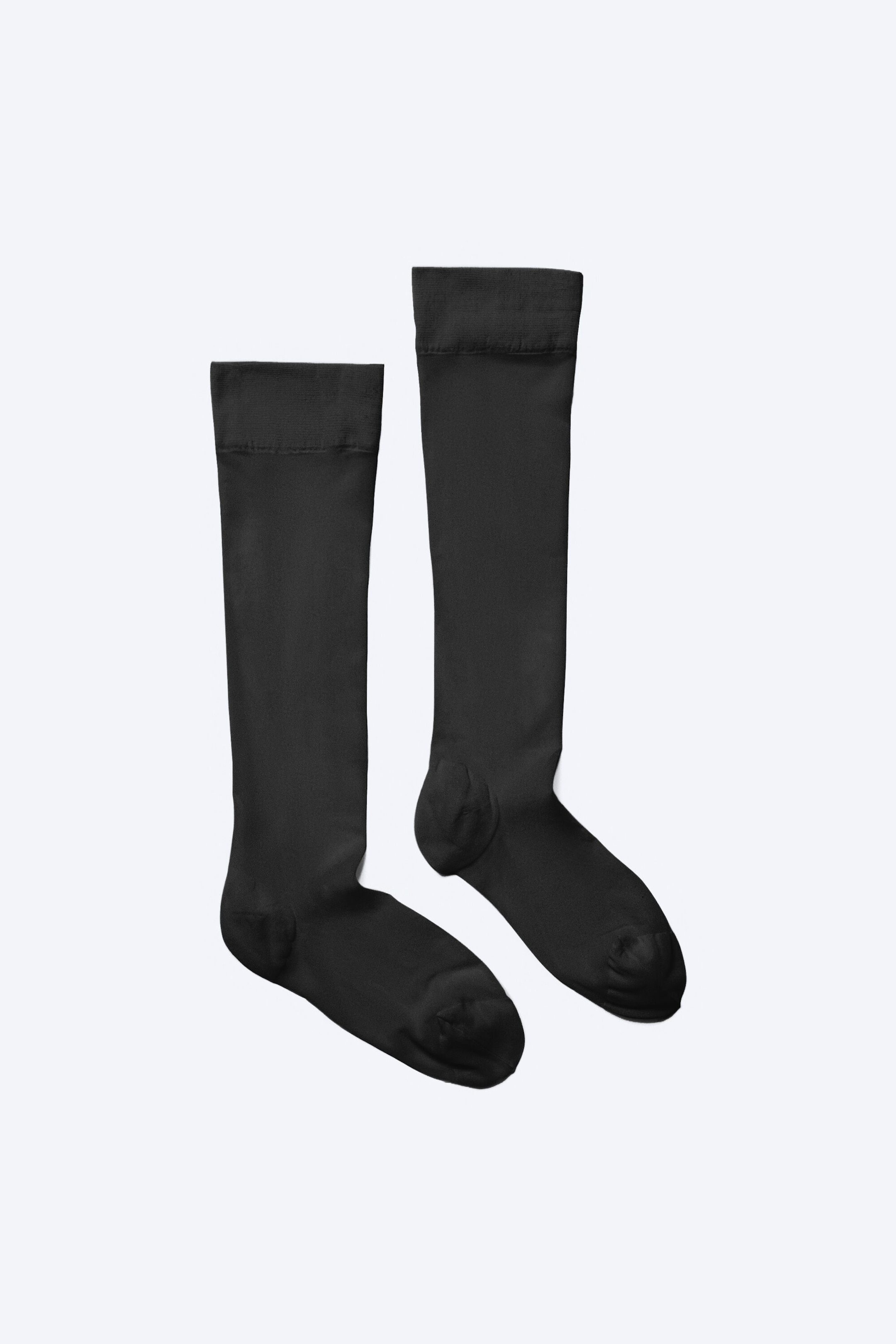 Black - Sheer Knee-High Stockings