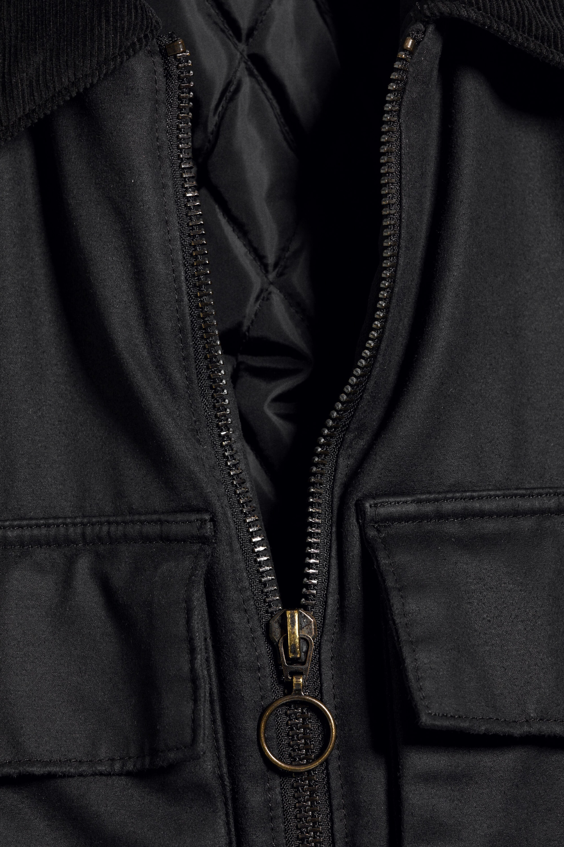 Ausgewaschenes Schwarz - Übergangsjacke mit Kordelzug - 6