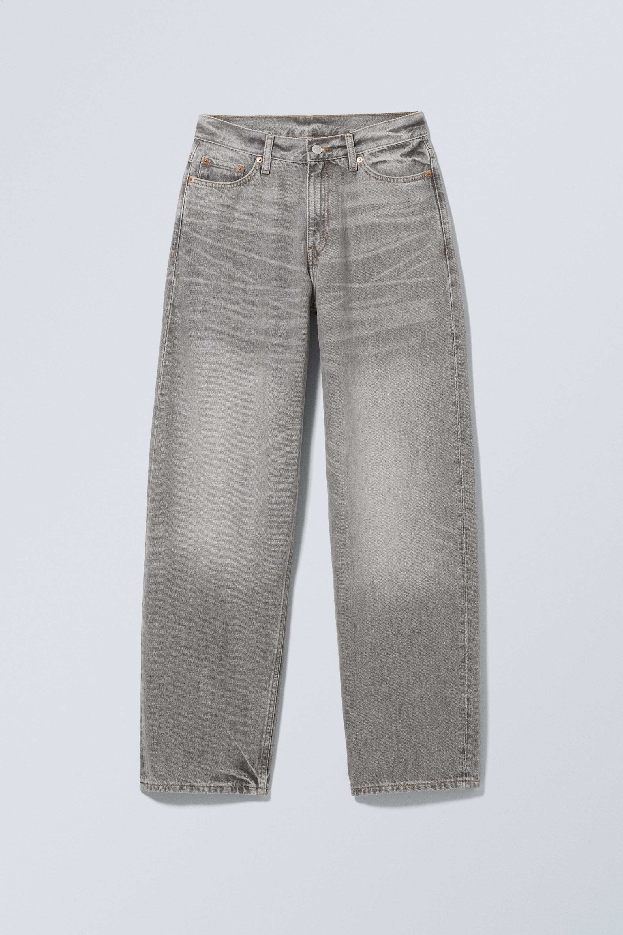 Eleven Grey - Rail Mid Rise Loose Wide Jeans - 0