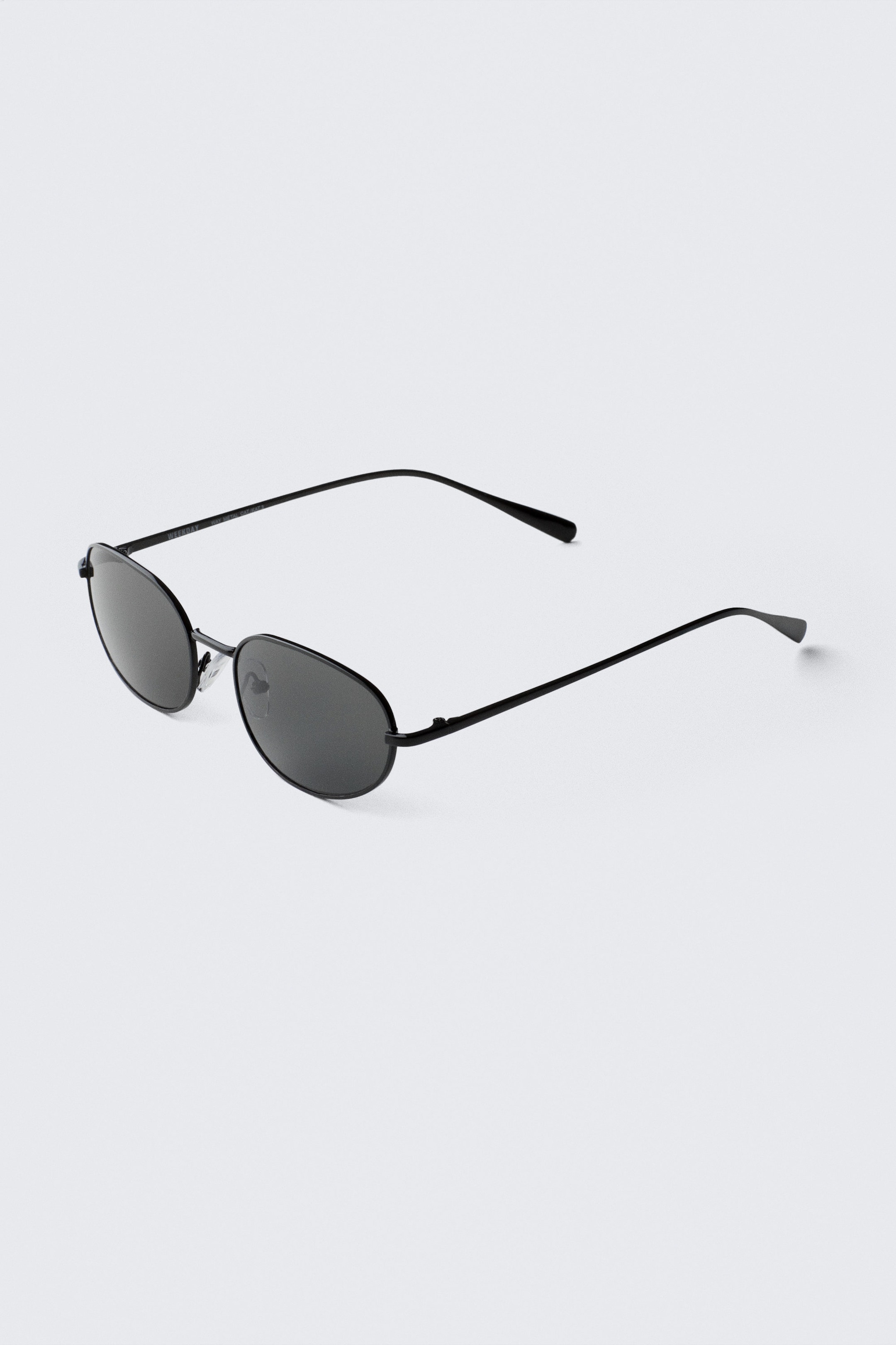 Svart - Sorte linser - Minimal Oval Metal Frame Unisex Sunglasses - 2