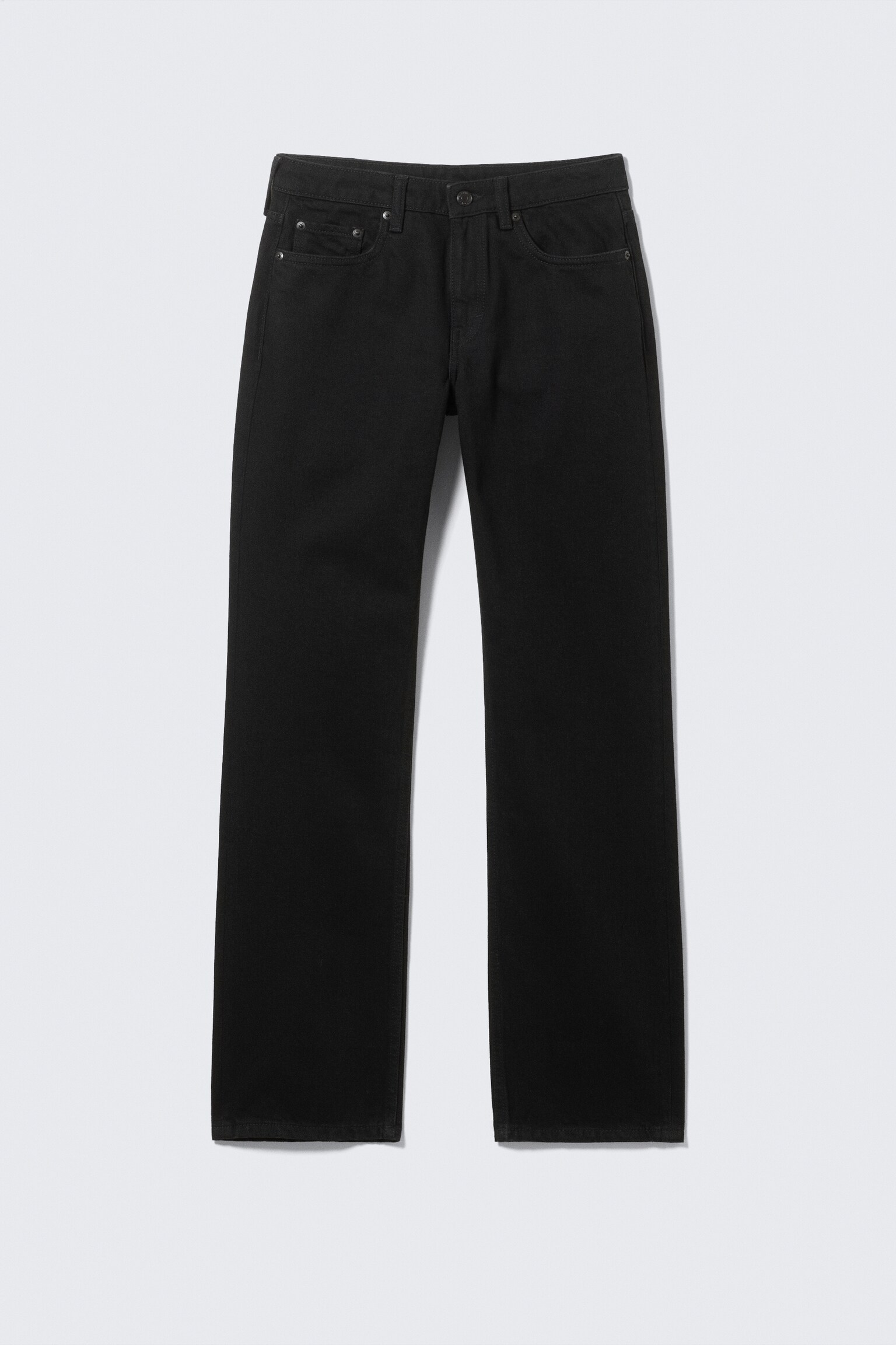 Pin Mid Waist Regular Straight Leg Jeans - Black Rinse - Schwarz/Eighteen Blau - Mittelblau/Deep Ocean Blue - Dunkelblau