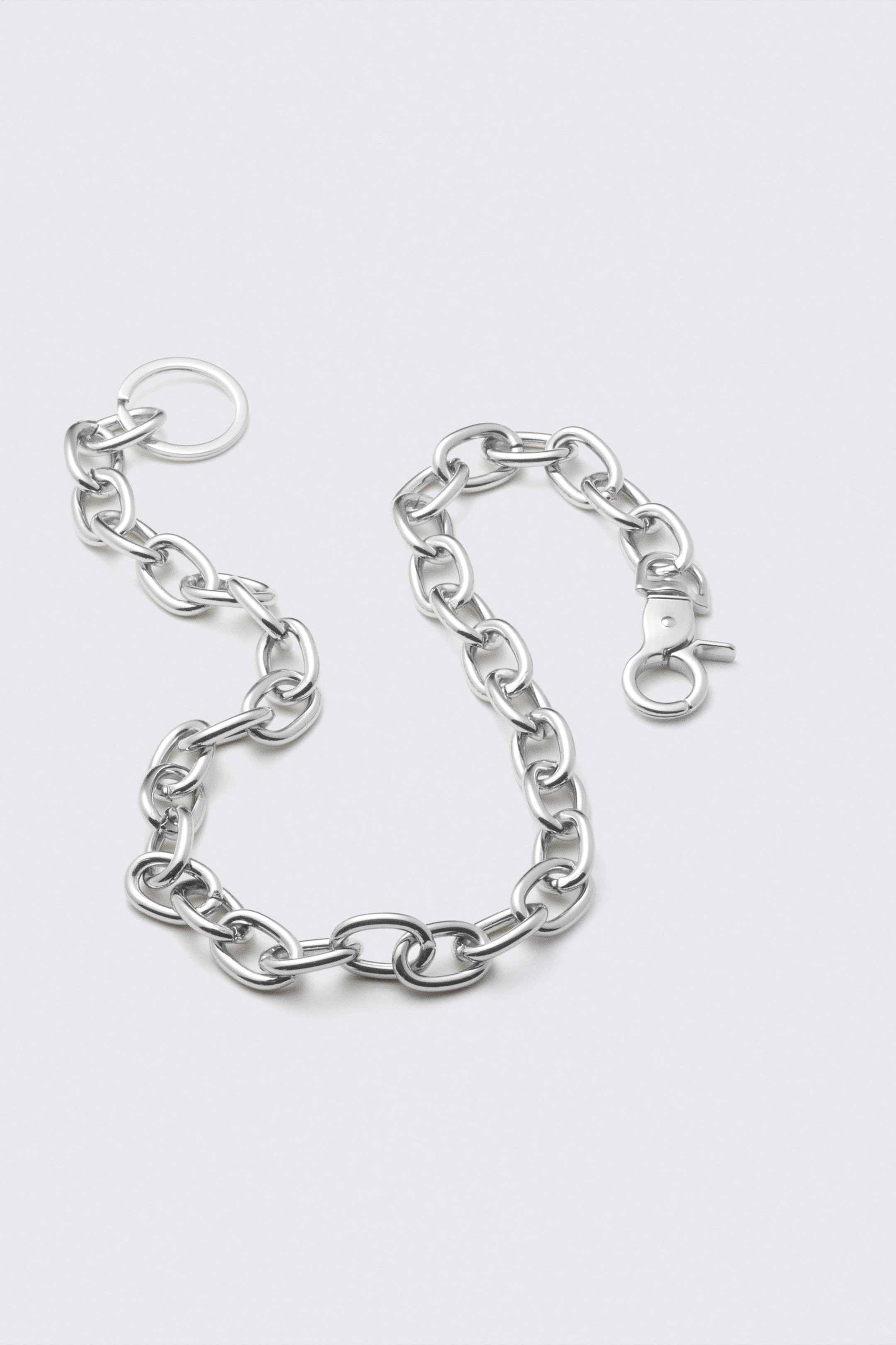 Silberfarben - Geldbörsenkette aus Metallgliedern - 1