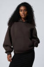 Dark Brown - Oversized Scuba Hoodie - 0