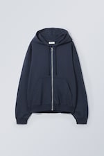 Donkerblauw - Standaardhoodie met rits Essence - 0