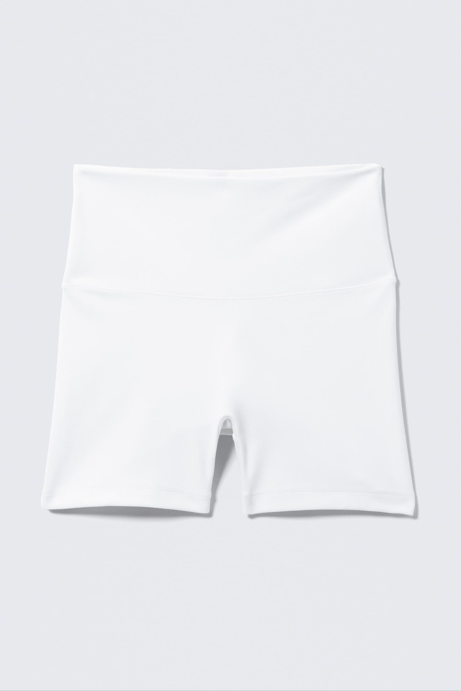 Shorts Biker Sportivi a Vita Alta - Bianco/Grigio chiaro/Nero - 2