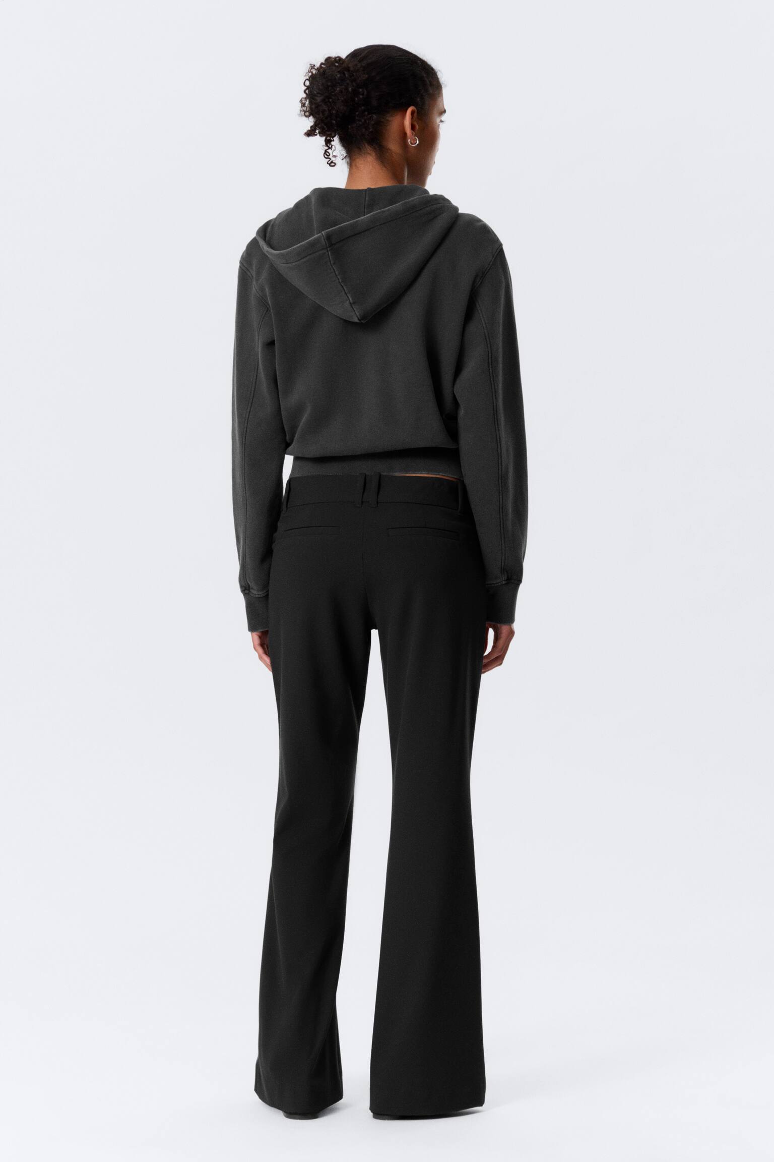 Low-Rise Flared Suiting Trousers - Zwart/Donkergrijs gemêleerd/Pinstriped Black - 6