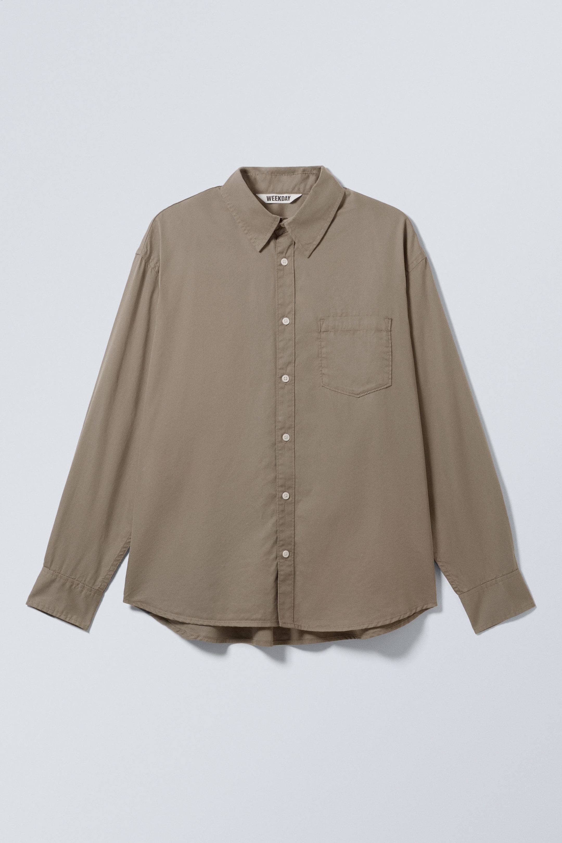 Zacht taupe - Oversized overhemd van katoen en viscose - 4