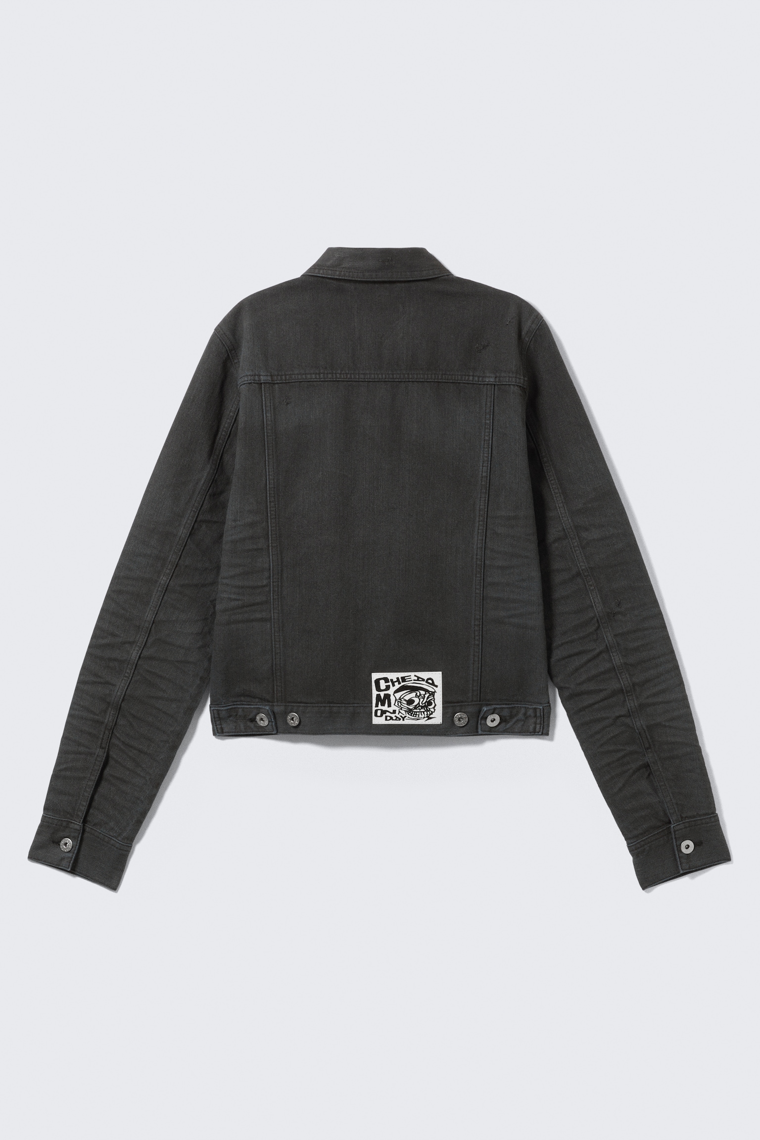 Giacca unisex in denim spalmato nero CM x LB Issue - Nero spalmato