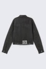 Beschichtetes Schwarz - CM x LB Schwarze, beschichtete Unisex-Jeansjacke - 8