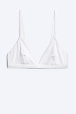 Weiß - Minimalistischer, gerippter Soft-Triangel-BH - 3