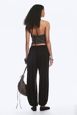 Dark Brown - Soft Mid-Rise Balloon Trousers - 3