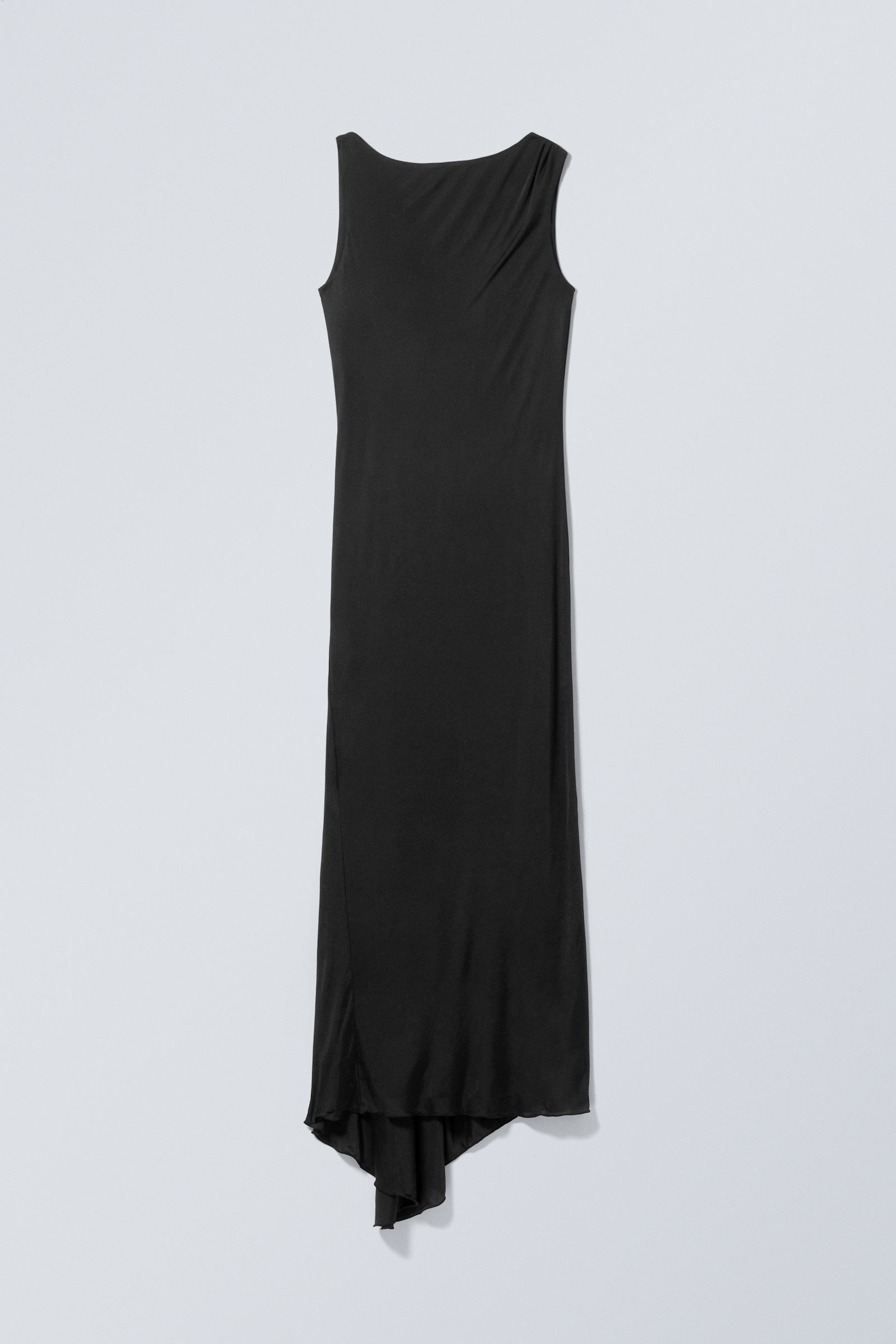 Black - Sleeveless Draped Maxi Dress - 4