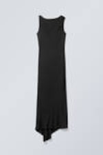 Black - Sleeveless Draped Maxi Dress - 4