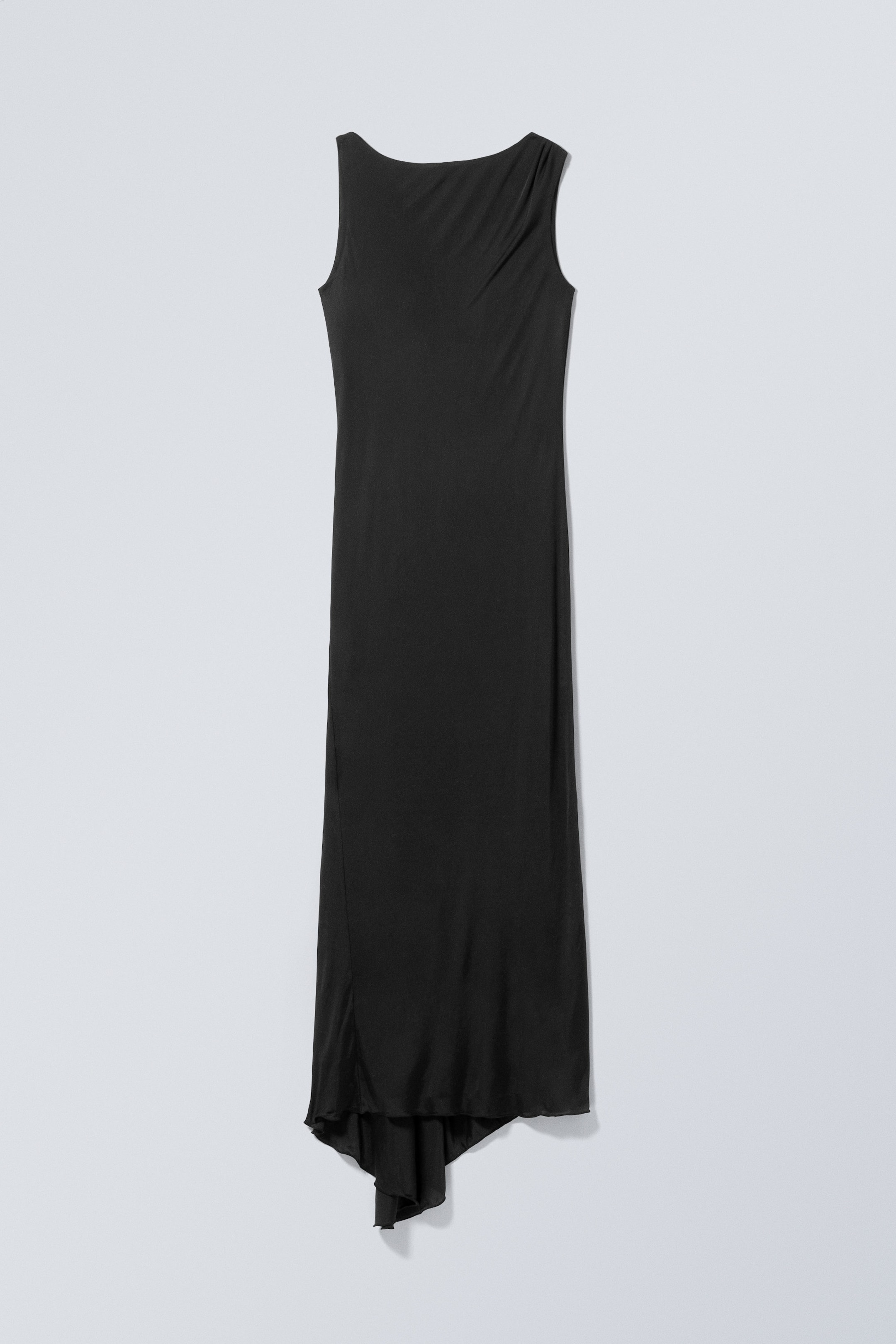 Black - Sleeveless Draped Maxi Dress - 1