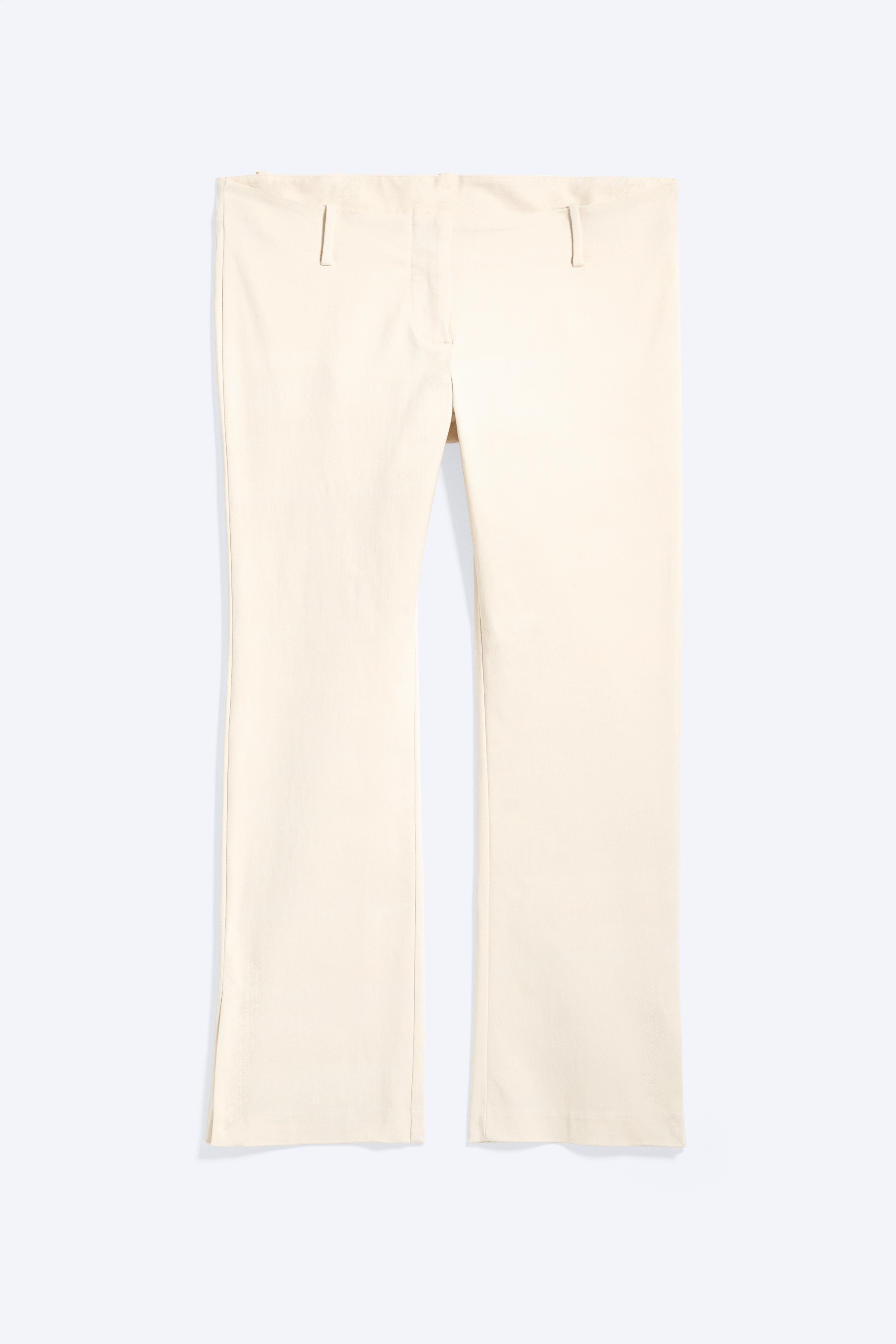Capribroek met lage taille - Vaal lichtbeige/Zwart/Roestbruin