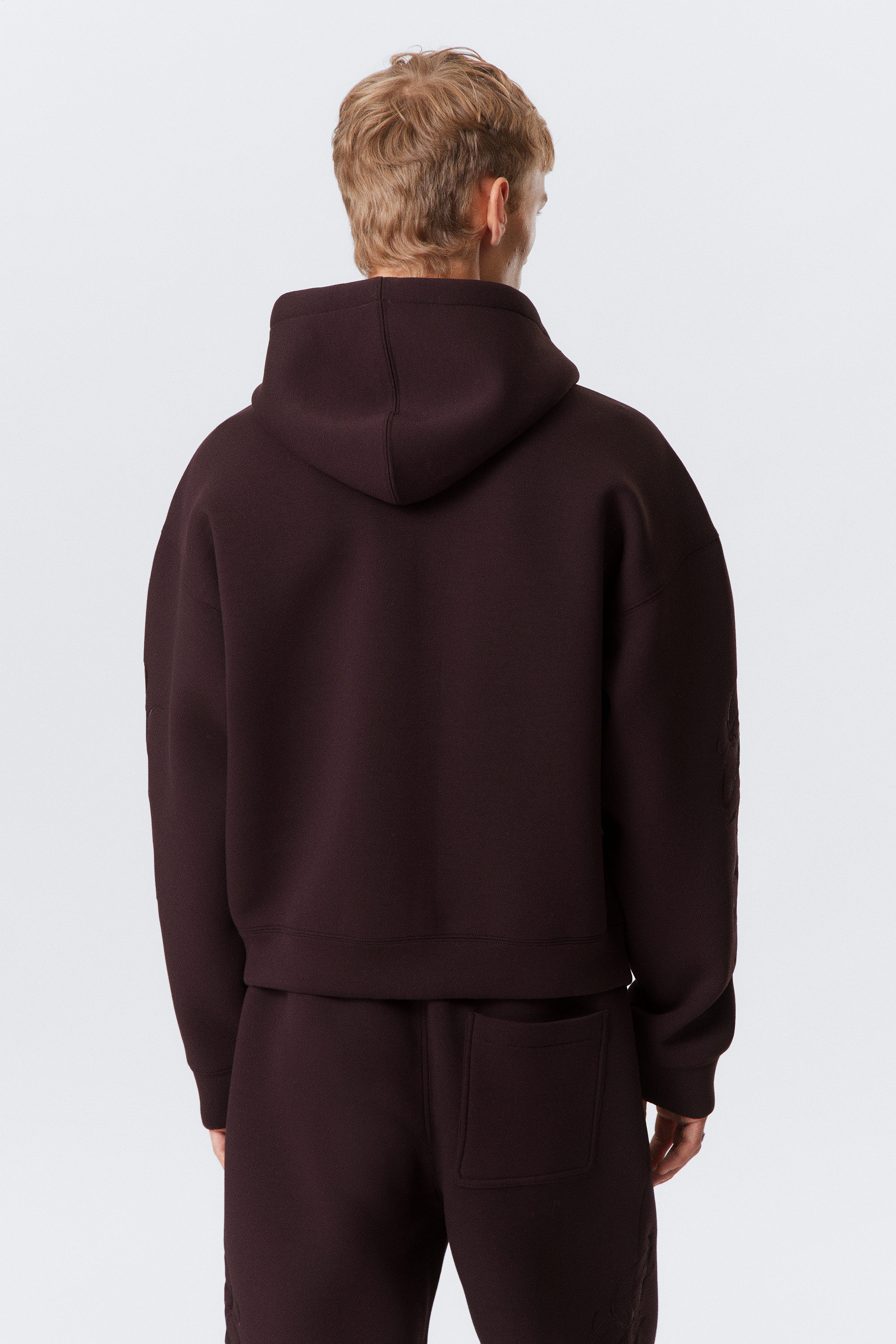 Dark Purple - Simon Graphic Scuba Zip Hoodie - 4