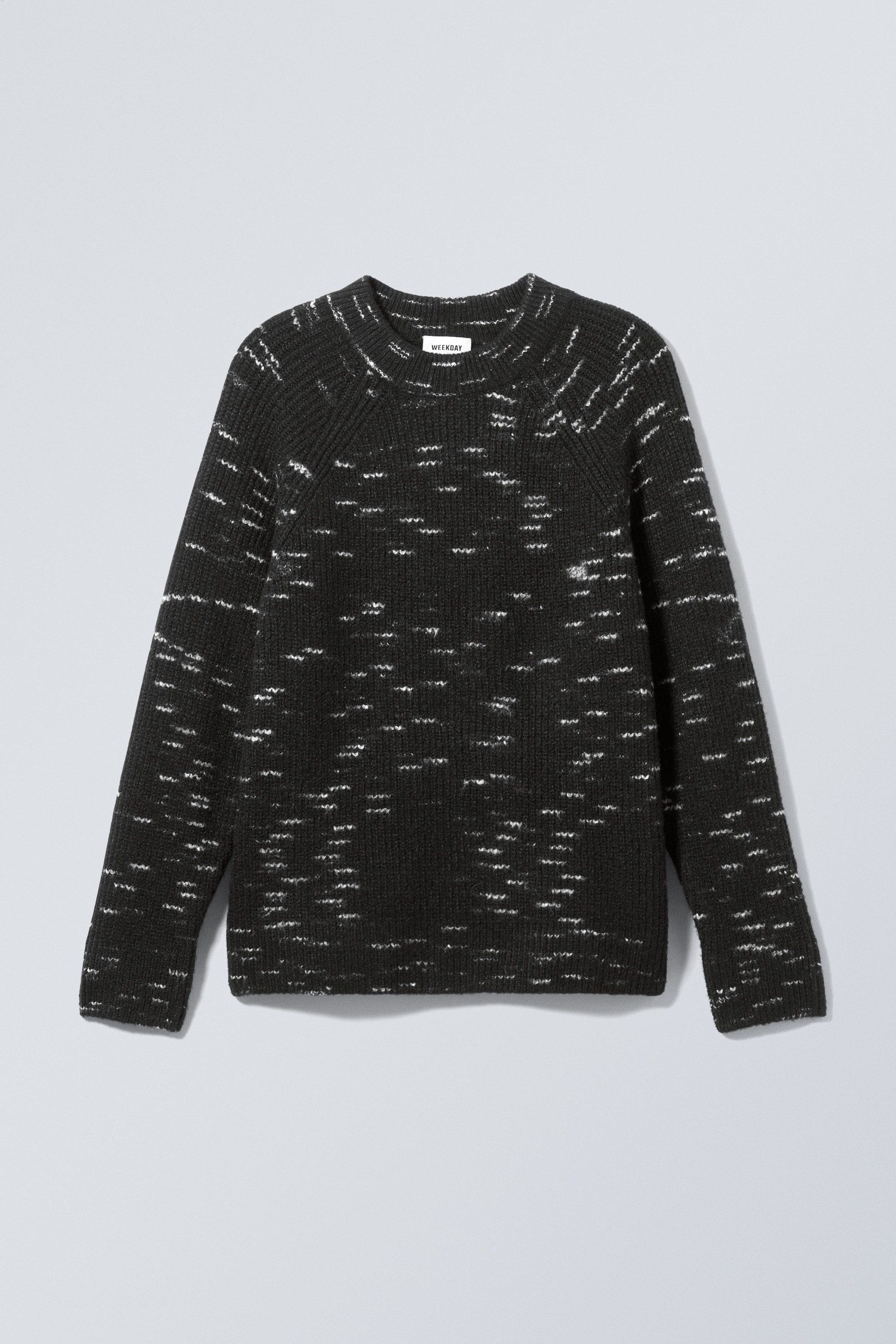 Svartmelerad - Ledig raglan tröja - 0