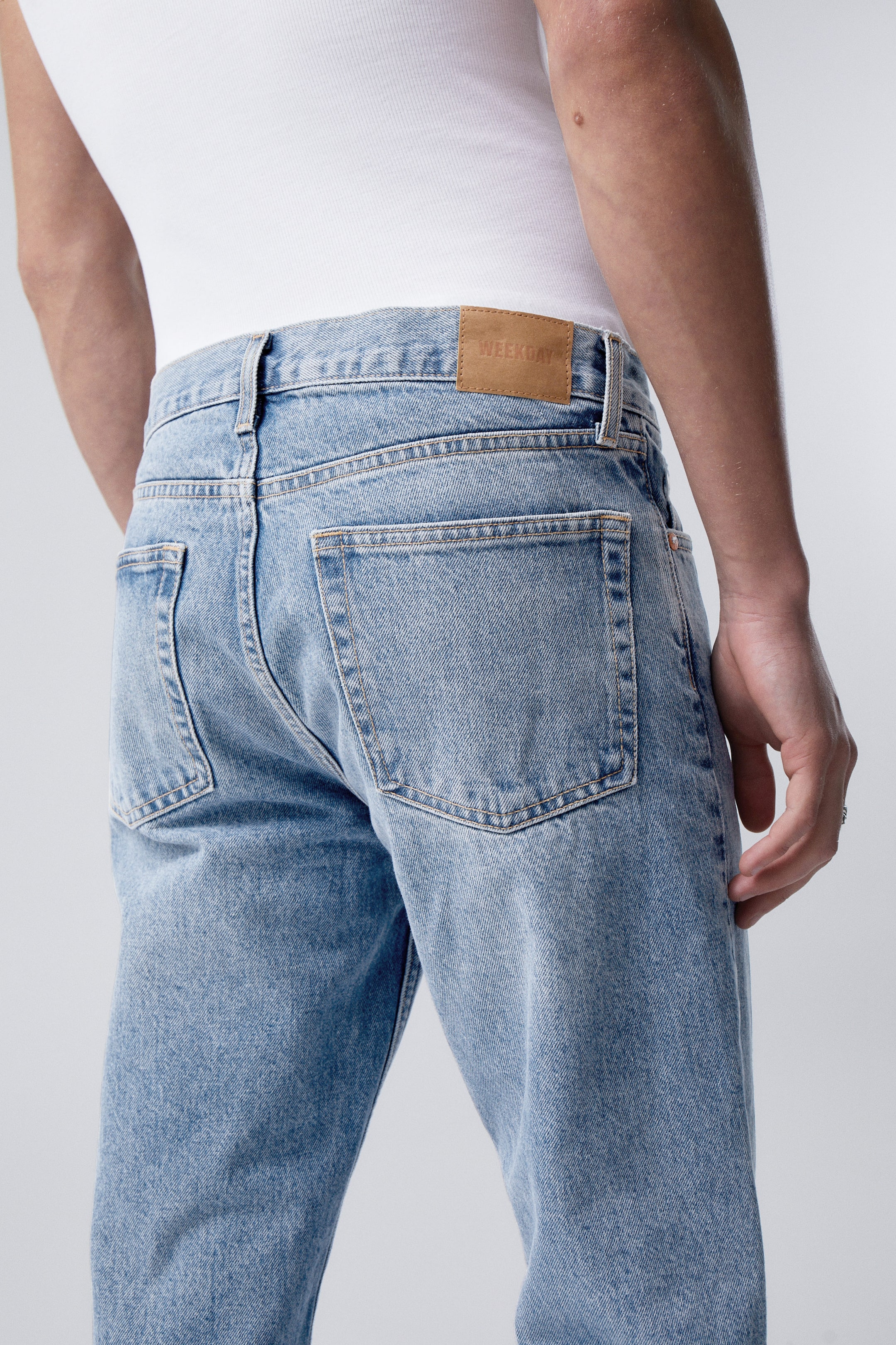 Blue Medium Dusty - Klean mid waist regular straight jeans - 3