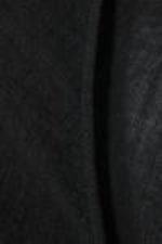 Black - Mini Long Sleeve Linen Blend Dress - 2