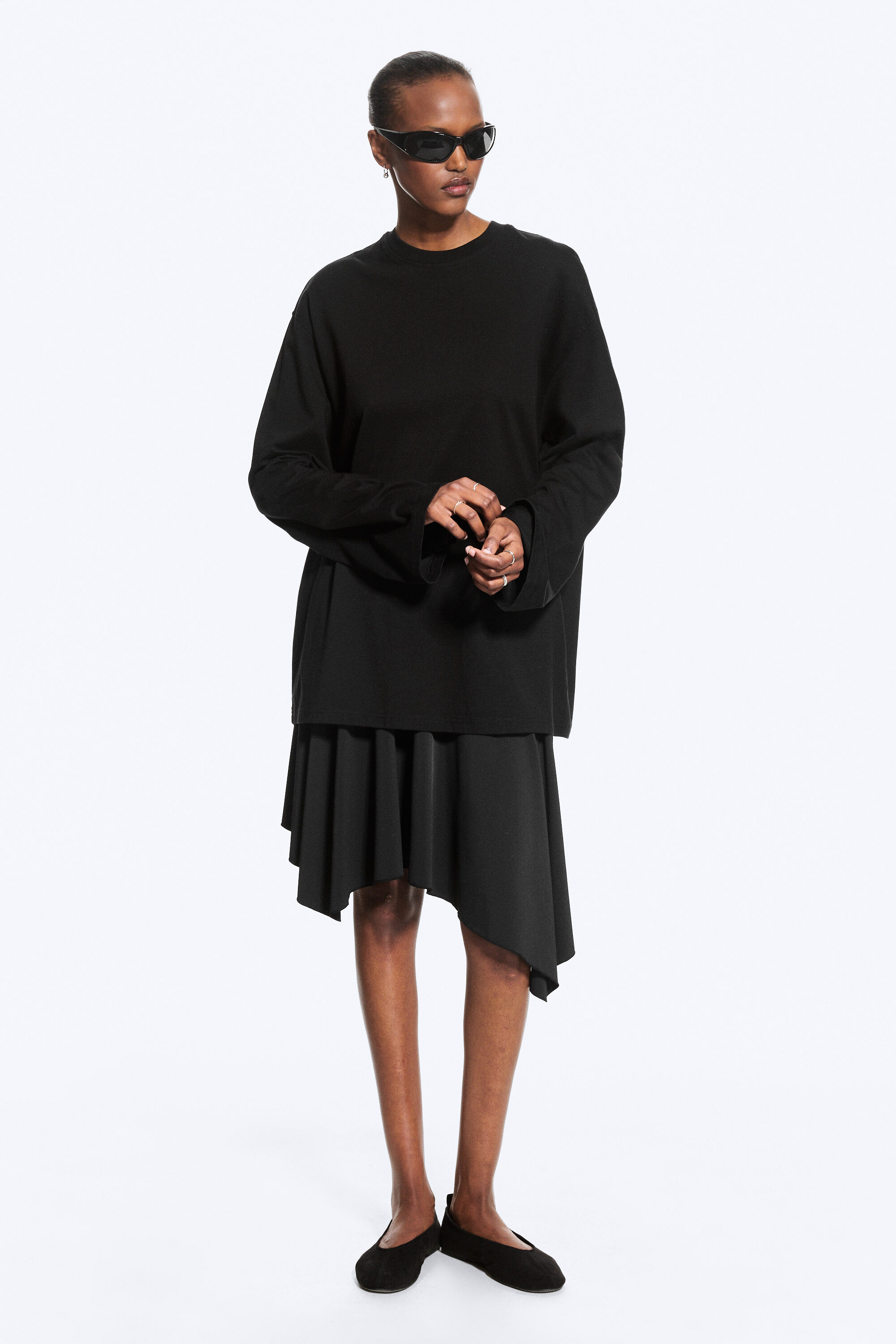 oversized long sleeve t-shirt - Black | Weekday EU