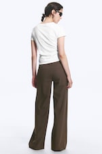 Brown Stripe - Low Flared Suit Trousers - 3