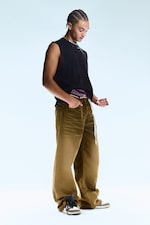 Deep Brown - Bruin - Looser jeans met normale taille en wijde pijpen - 1