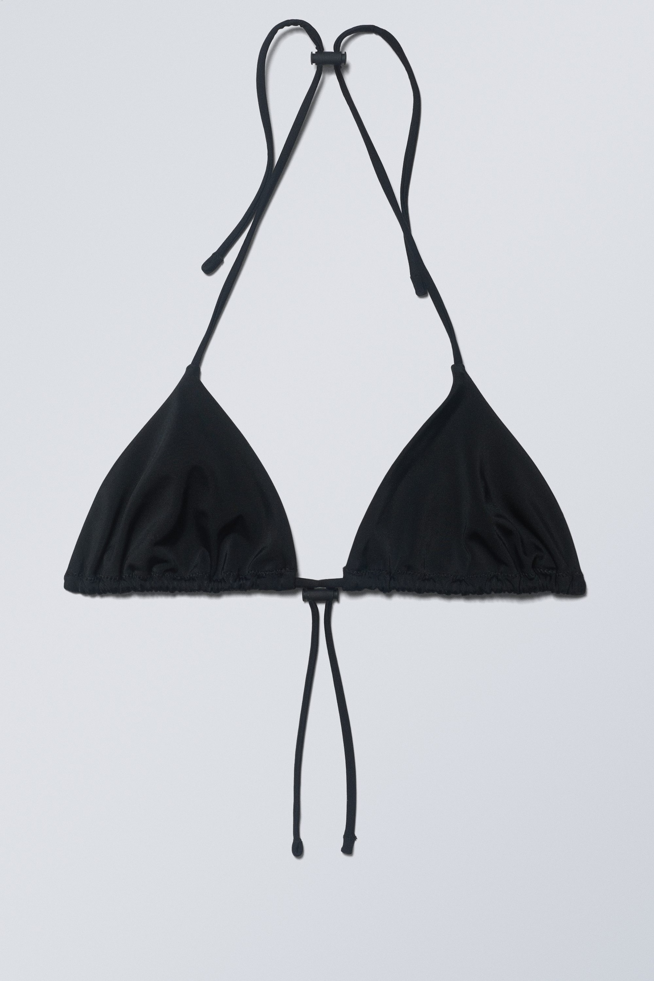 Black - Drawstring Halter Bikini Top - 0