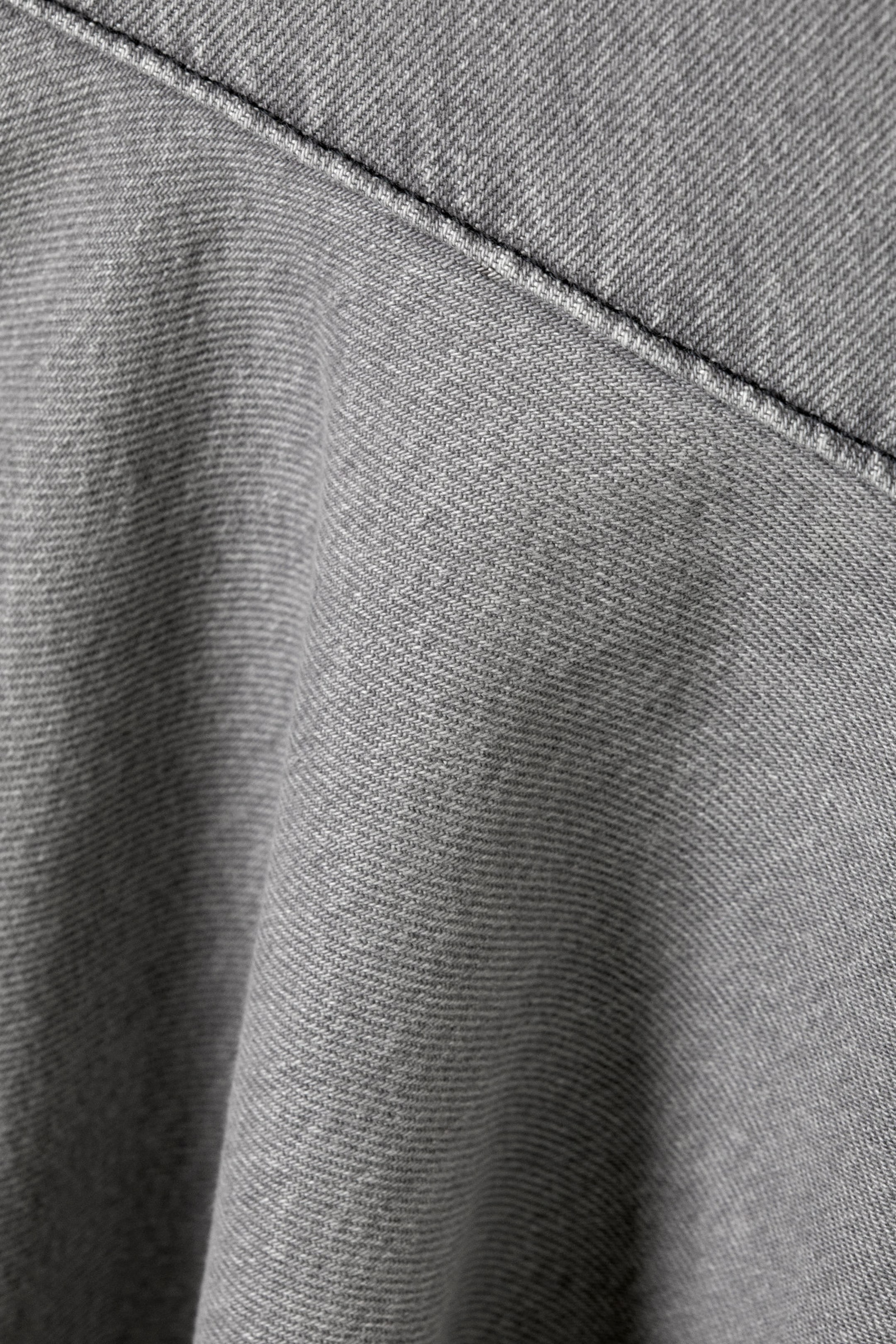Diesiges Grau - Kurzes asymmetrisches Denim-Kleid - 1