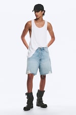 Kimberly Worn - Medium Blue - Ash Loose denim shorts - 0