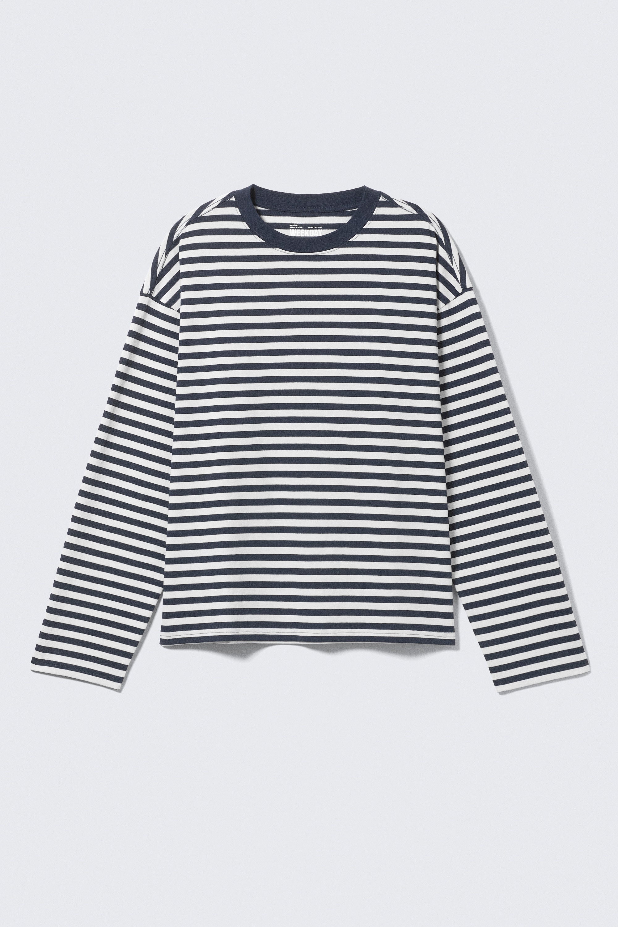 Great Boxig Långärmad T-shirt - Vit & Navy-randig/Randig mörkbrun/Svart/Vit/Tvättad blå/Mörkbrun/Dimgrå/Mörkgrå/Ljus gråmelerad/Mörkgrön