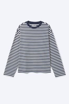 Långärmad T-shirt med lös boxig passform