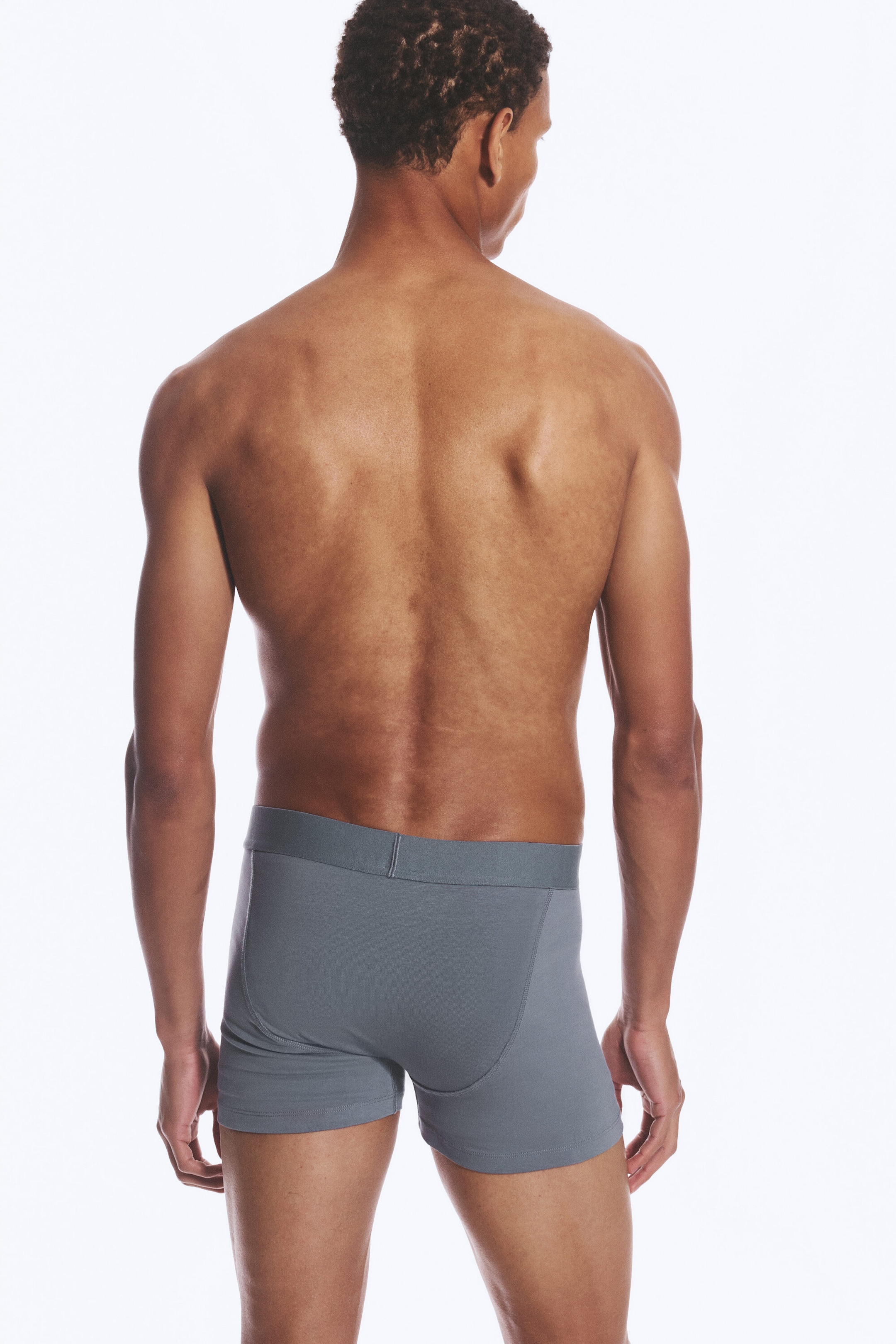 Blau + Weiß + Schwarz + Beige - 5er-Pack Boxershorts aus Baumwolle - 2