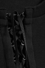 Noir - T-shirt côtelé à liens croisés - 5