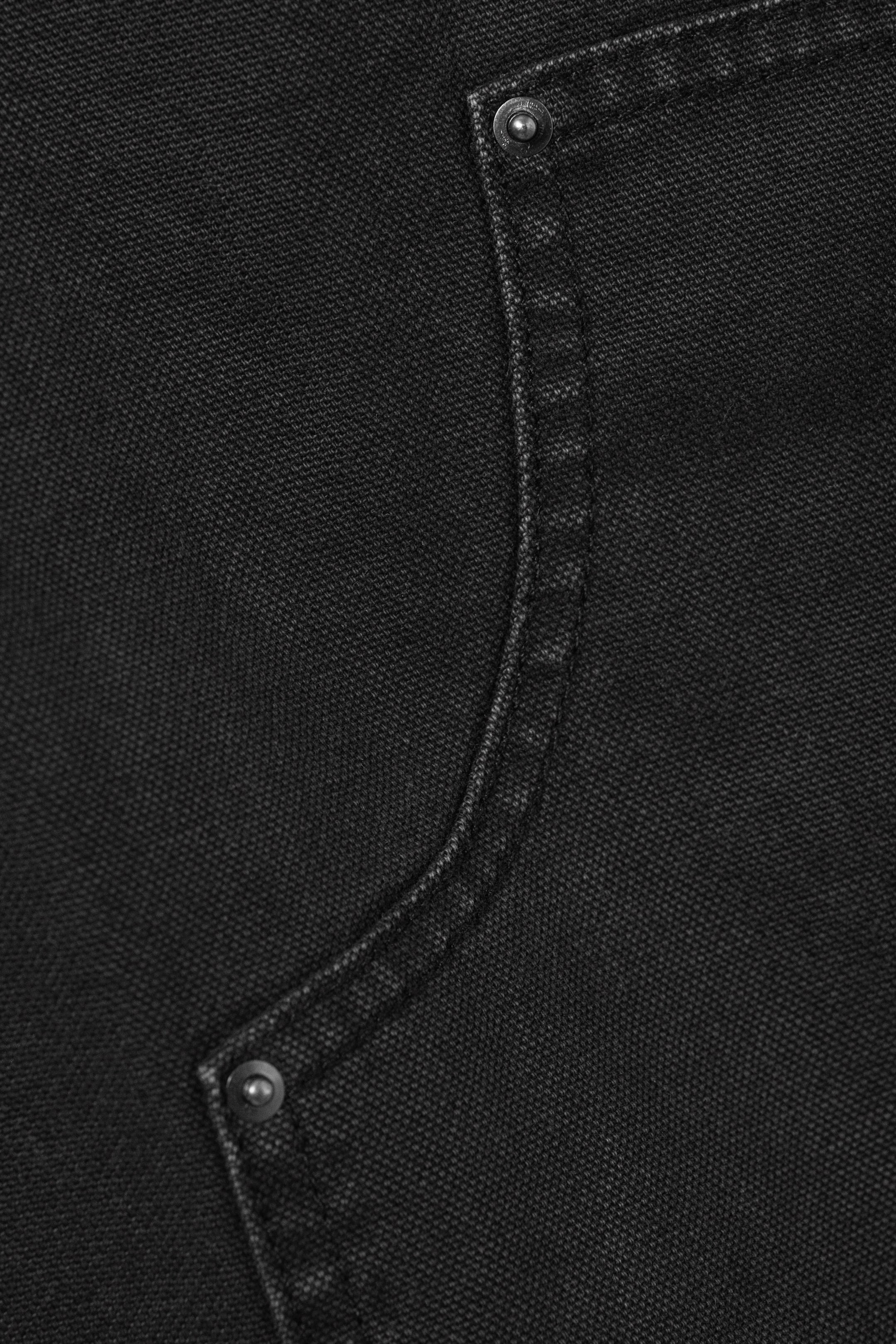 Black - Low Rise Loose Washed Carpenter Shorts - 5