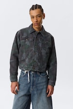Navy Camo - GIA F RELAXED COTTON TRUCKER JACKET - 0