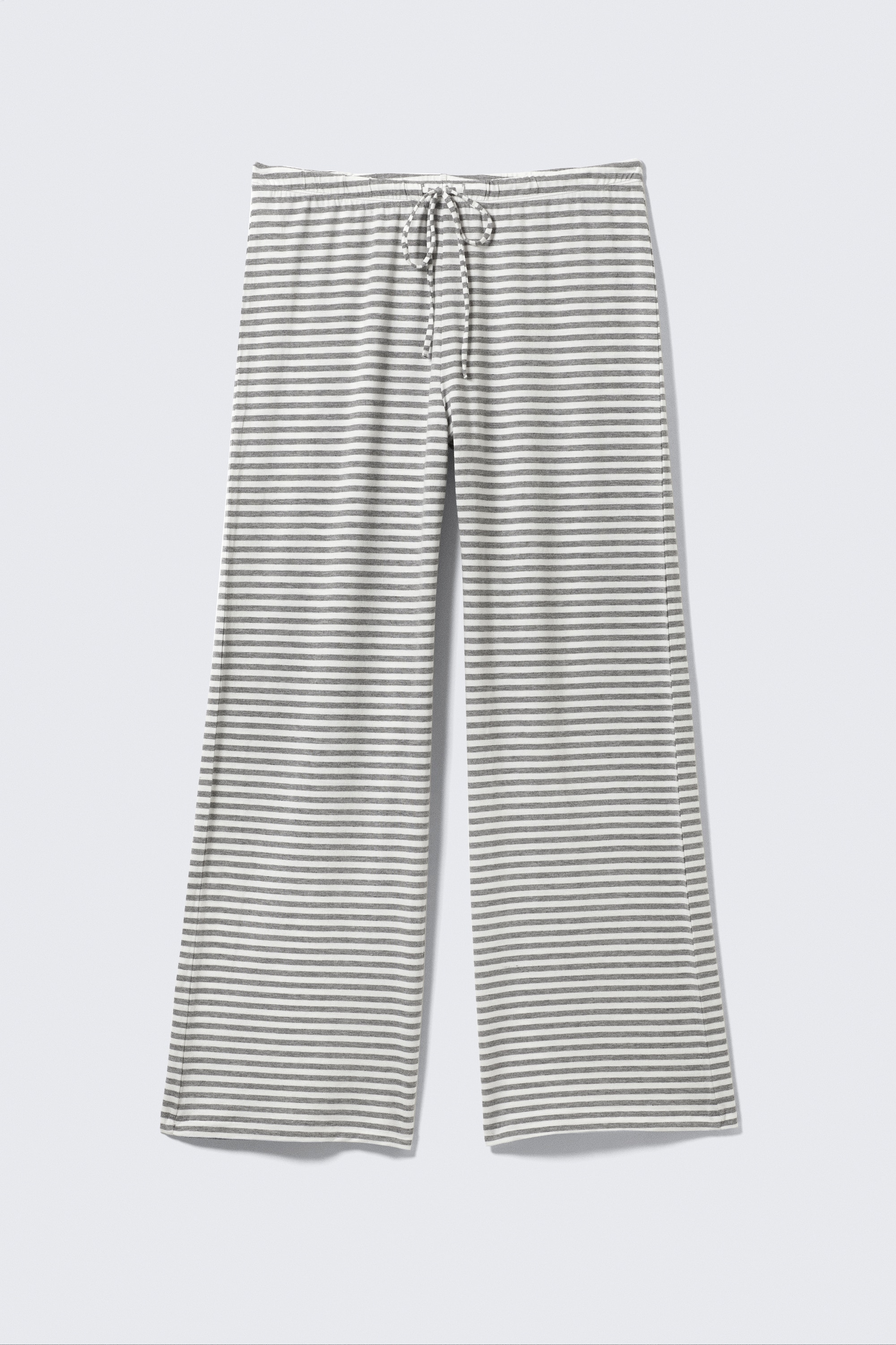 Wide-Leg Pull-On Lyocell Trousers - Szürke-fehér csíkos/Fekete/Szürke melange/Black & Grey Stripes