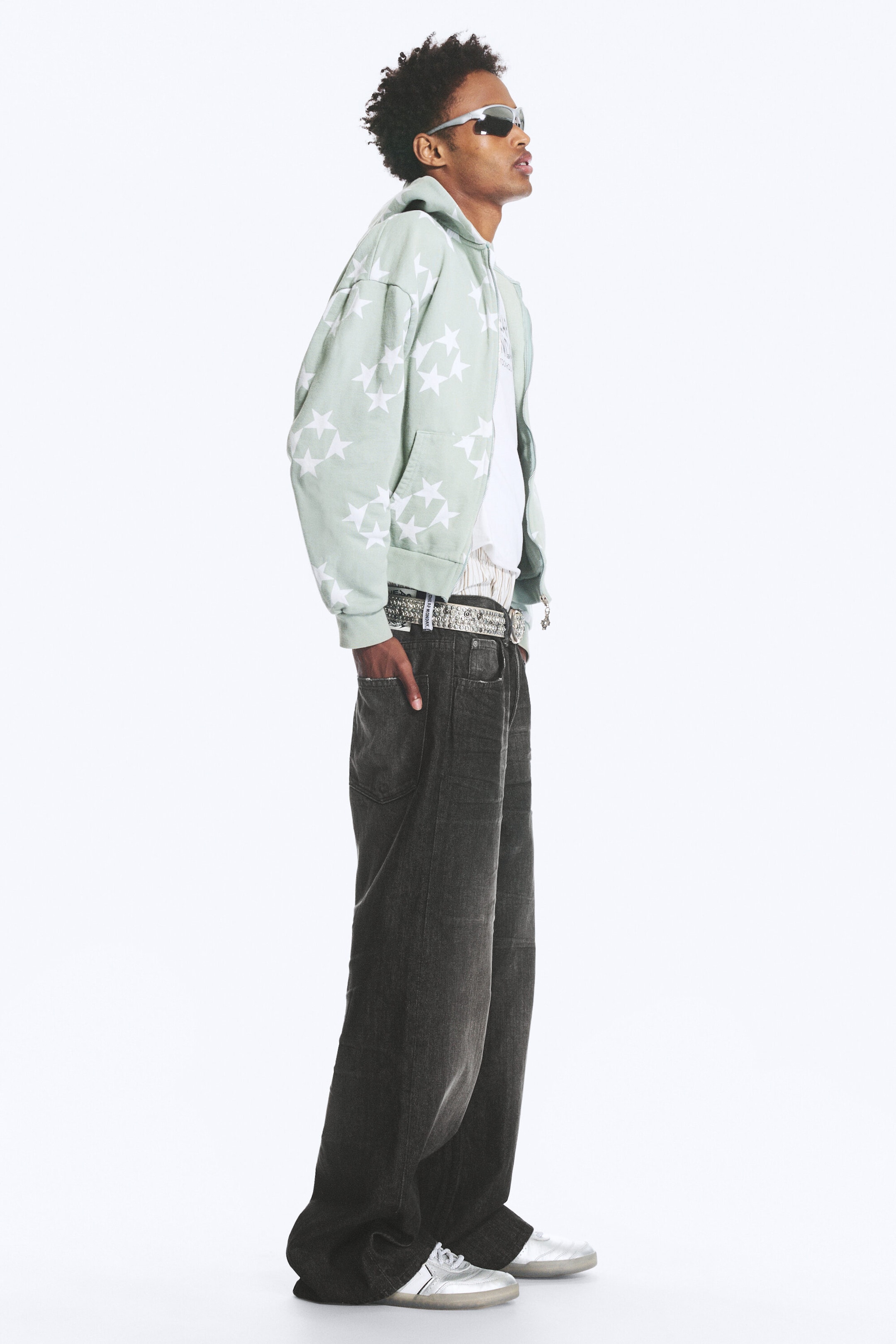 Chafe svart - Looser rett jeans med løs passform og normalt liv - 2