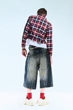 Canyon Blue - Dark Blue - Dunno Unisex Loose Fit Carpenter Jorts - 5