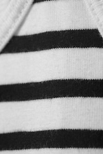 Black & White Stripe - Fitted Strappy Scoop Neck Singlet - 1