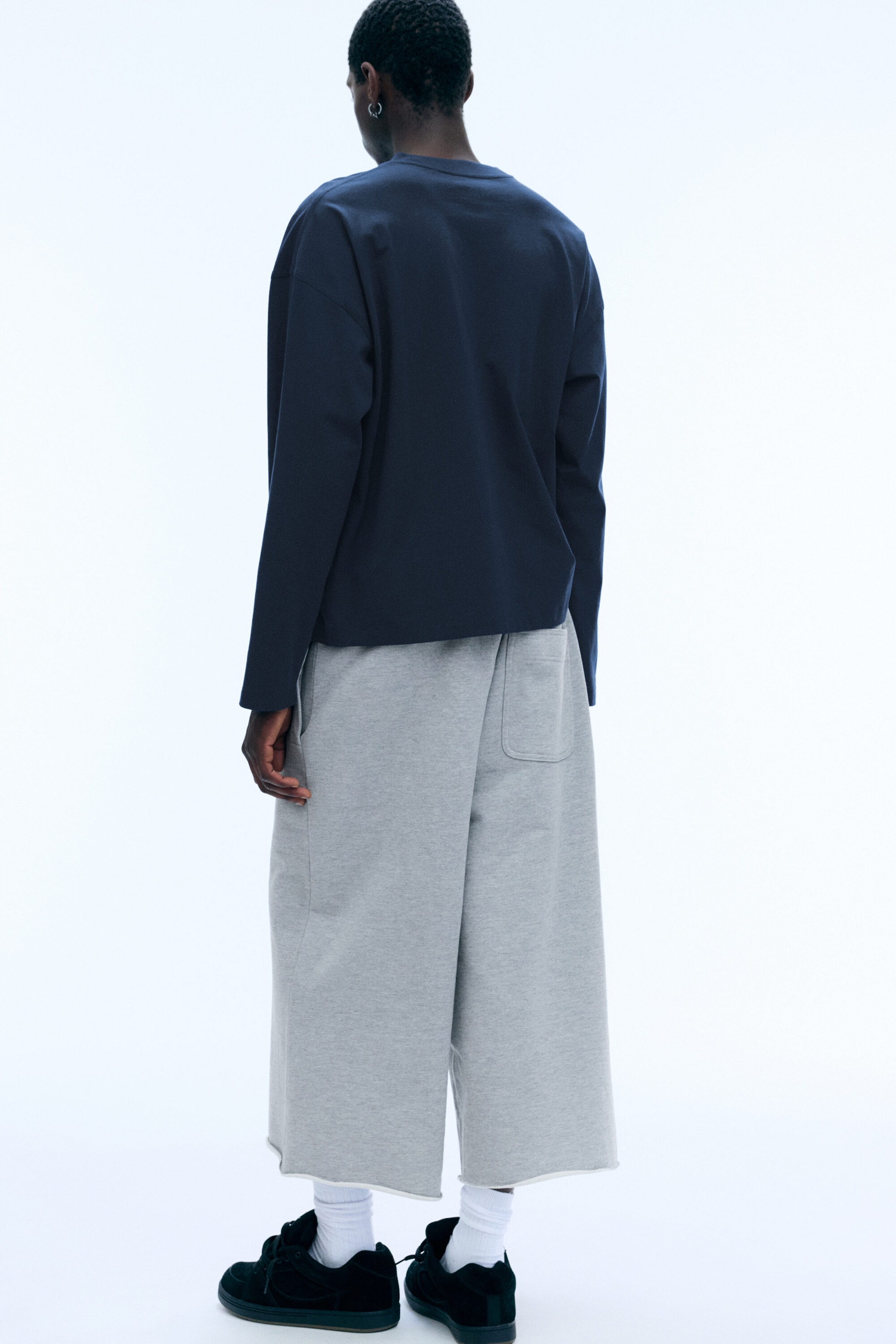 Light Dusty Grey Melange - Pantalon de jogging baggy trois-quarts - 3