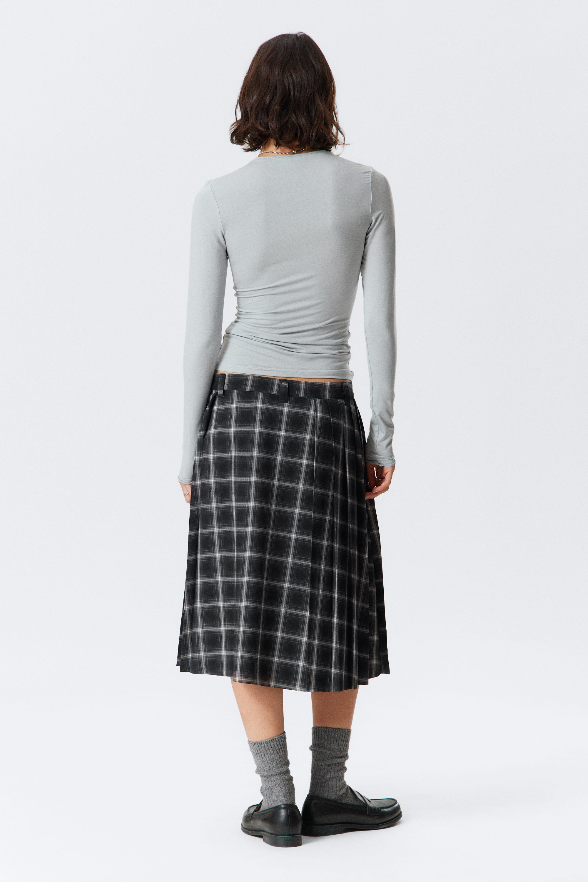 Light Blue-ish Grey - Slim Fit Long-Sleeved Lyocell Top - 2