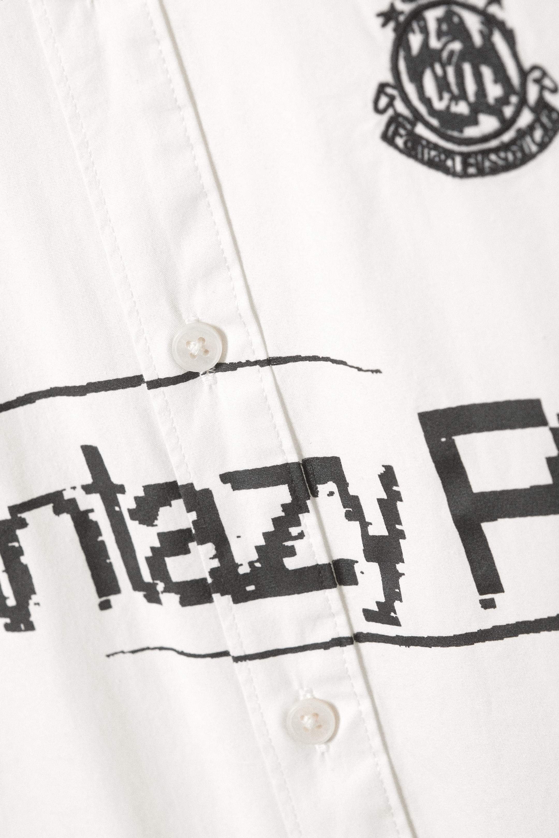 Hvit - Fantazy FC - Oversized Graphic Cotton Shirt - 2