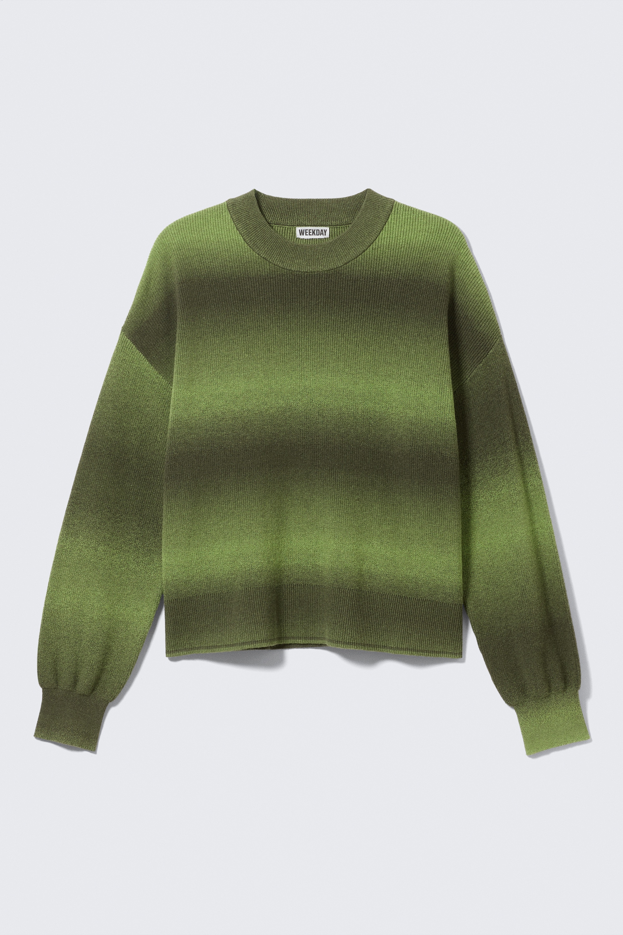 Pull en coton tricoté chiné décontracté - Vert chiné/Space Dye noir