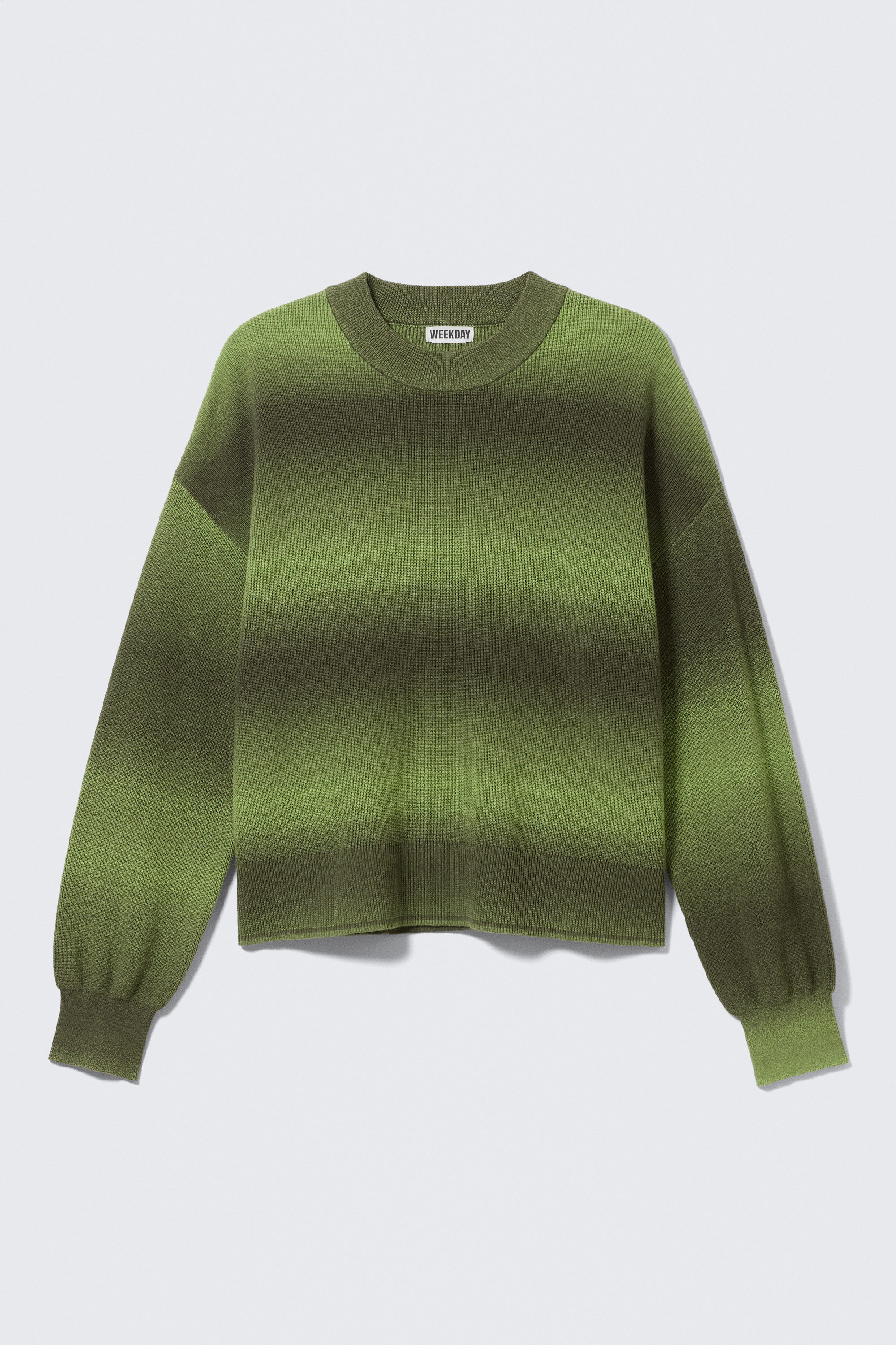 relaxed space-dyed knitted cotton sweater - Green Space-Dye