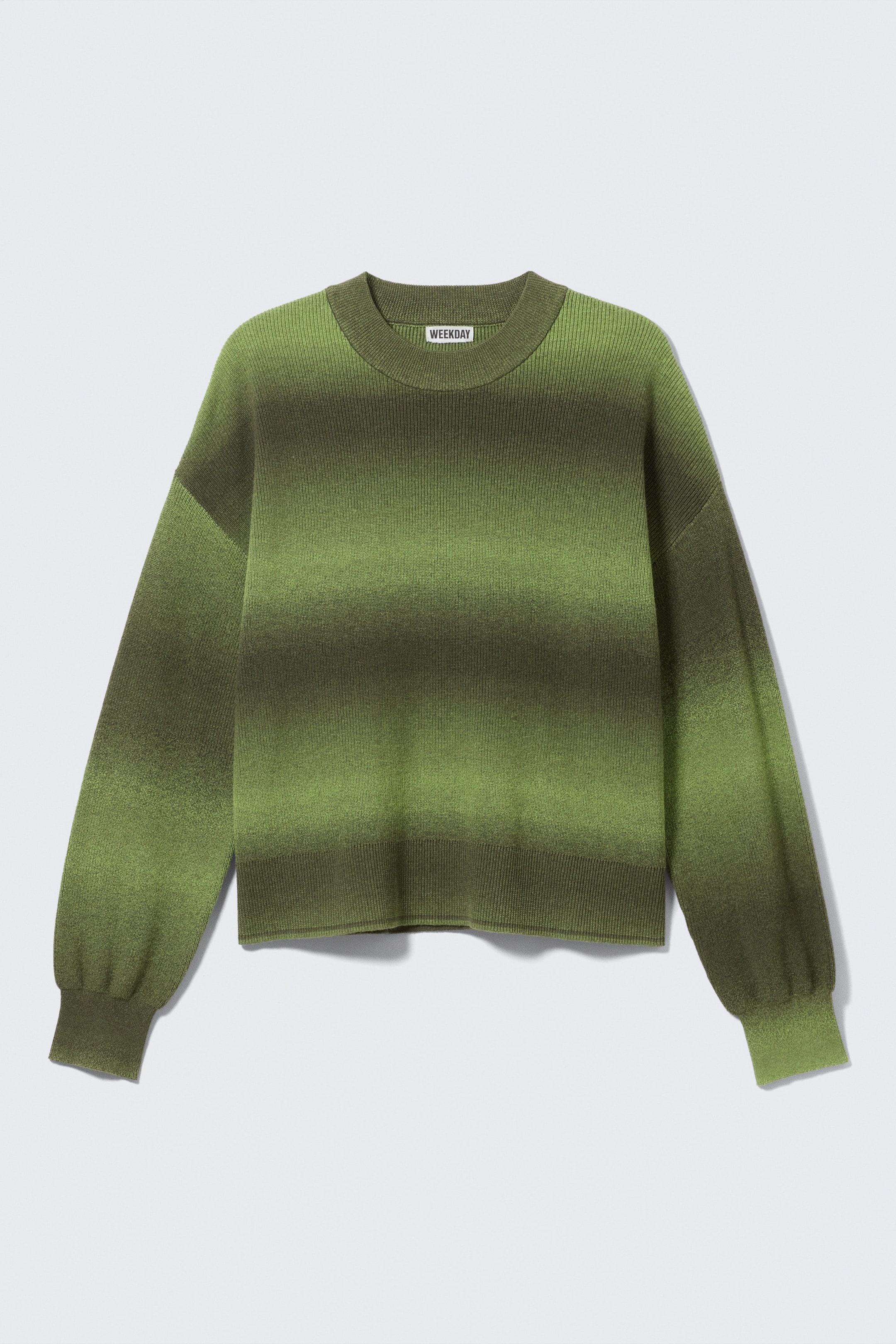 Green Space-Dye - Relaxed Space-Dyed Knitted Cotton Sweater - 4