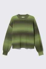 Green Space-Dye - Relaxed Space-Dyed Knitted Cotton Sweater - 4